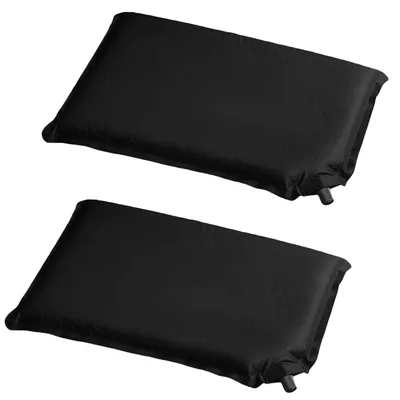 Produktbild von 2x Sitzkissen Schwarz selbstaufblasend 37 x 28,5 cm Outdoor Camping Kissen Sitzunterlage Stadionkissen