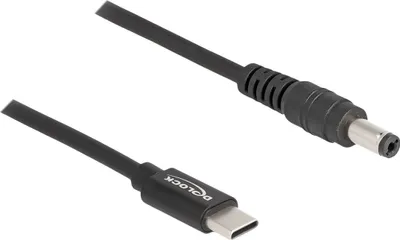 Produktbild von DeLOCK Notebook Ladekabel USB Type-C Stecker zu 5,5 x 2,1 mm Stecker, 1,5 m, USB C, 5.5 x 2.1 mm, 20 V, 3 A