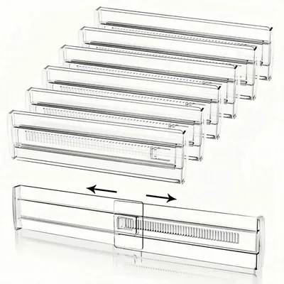 Schubladeneinteiler 6er-Set verstellbar 28,5–50 cm transparent