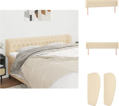 Produktbild von vidaXL Kopfteil mit Ohren Creme 183x23x78/88 cm Stoff -  Kopf- & Fußenden