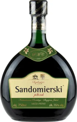 Produktbild von Sandomierski-Półtorak-Honig (Eineinhalber) 0,75L | Met Honigwein Metwein Honigmet | 750 ml | 16% Alkohol | Polnische Produktion | Geschenkidee | 18+