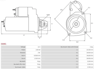 Produktbild von AS-PL Anlasser t a S0089 für FIAT DUCATO Pritsche/Fahrgestell (230)