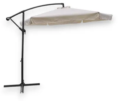 Image de Parasol rond de 3 mètres avec mât décentré sur le côté et armature en acier Sanny