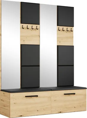 Produktbild von Masseno Garderobe-Set MODULO 161,2/204/40 cm Modern Garderobenschrank Eiche Artisan