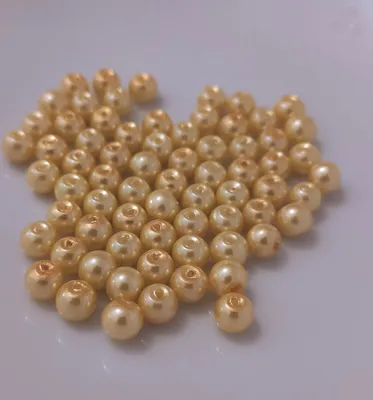 Produktbild von Glasperlen - Typ 'rund' - 20g - 8 mm - Gelb hell