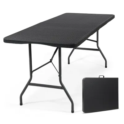 Produktbild von Sekey Campingtisch Klappbar Buffettisch Rattan Optik Gartentisch für 6 Personen