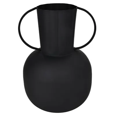 Immagine prodotto di EGLO LIVING vaso in metallo Miouski, vaso decorativo minimalista con manico, vaso decorativo per il soggiorno, vaso di fiori fatto a mano in metallo nero, 30 cm
