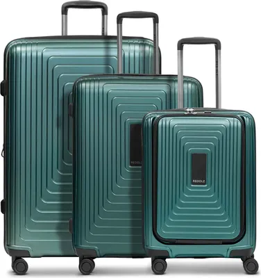 Produktbild von REDOLZ mit Laptopfach Essentials 14 Trolley Set 3-teilig ( S Exp. Front Pocket ) Pearl-Green Metallic grün 54cm