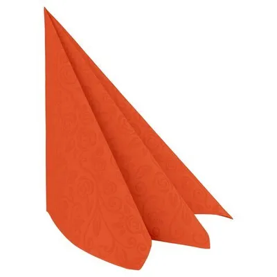 Produktbild von 250x Servietten Airlaid 40x40cm 1/4 -Falz mit Rosenmuster terracotta