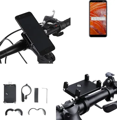 Produktbild von K-S-Trade Handyhalterung für das Fahrrad kompatibel mit Nokia 6.2 Halter Lenkstange Fahrradhalterung Motorrad Bike Mount Befestigung Smartphone Handy