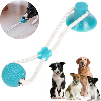 Produktbild von Hundespielzeug mit Saugnapf Hunde Spielzeug Hundespielzeug Gummiball Multifunktions-Spielzeug für Haustiere, robust, mit doppeltem Saugnapf, Ziehen, Kauen, Spielen