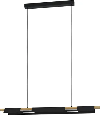 Produktbild von EGLO LED Pendelleuchte Ermua, Hängelampe dimmbar, Hängeleuchte aus Metall, Holz und Kunststoff, Esstischlampe, LED Wohnzimmerlampe hängend warmweiß