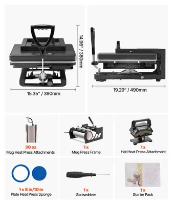 Produktbild von Heißpressmaschine, vielseitige Anwendung, benutzerfreundliche Steuerung, 5 in 1