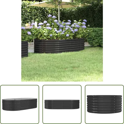 Produktbild von The Living Store Hochbeet Pulverbeschichteter Stahl 152x80x36 cm Anthrazit