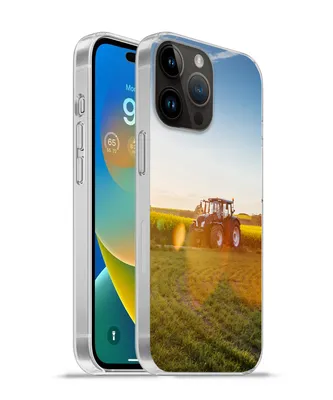 Produktbild von MuchoWow® Handyhülle Schutzhülle Hülle für Apple iPhone 14 Pro - Softcase Traktor - Gras - Sonnenuntergang Silikon Softcase Handy Hülle - Umschlag