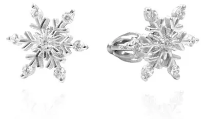 Image de Boucles d'oreilles argent flocon de neige TAGUP1565S