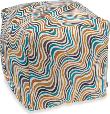 Produktbild von H.O.C.K. Baptiste Bean Cube Pouf 40x40x40cm retro bunt
