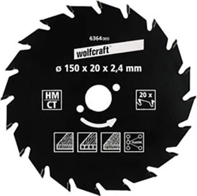 Produktbild von Wolfcraft Kreissägeblatt Ø 150 mm Bohrung Ø 20 mm 20 Zähne