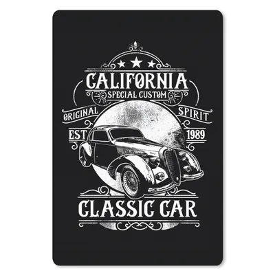 Produktbild von MuchoWow® Mauspad Mousepad Mancave - Auto - Retro - Illustration 40x60 cm - Mousepads - Maus Mat - Pad - Mausunterlage - Schreibtisch Accesoire