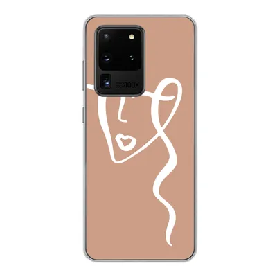 Produktbild von MuchoWow® Handyhülle Schutzhülle Hülle für Samsung Galaxy S20 Ultra Frau - Gesicht - Abstrakt Silikon Softcase Handy Hülle - Karteninhaber