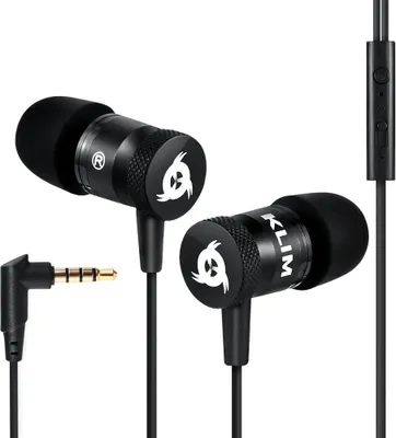 Produktbild von KLIM Fusion Kopfhörer in Ears mit Mikrofon - Langlebig - Innovativ: In-Ear Kopfhörer mit Memory Foam - 3.5 mm Jack - Sport Gaming In Ear Kopfhörer - Schwarz