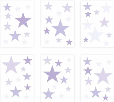 Produktbild von 129 Wandtattoo Sterne-Set lila 60 Stück