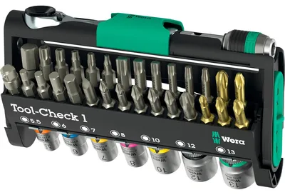 Obrázek produktu pro Wera Tool-Check 1, 1 kus(y), černá, zelená, nerezová ocel, nerezová ocel, 497 g, 35 mm, 170 mm