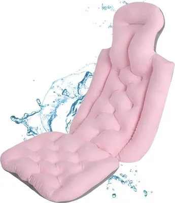 Produktbild von Ganzkörper-Badewannenkissen mit 10 starken Saugnäpfen, Aufrüsten und Verlängern des Badewannenkissens, ergonomisches Spa-Badewannenkissen für die Wanne zur Unterstützung des ganzen Körpers, New Blue, 36,1 x 15,7 Zoll