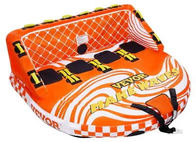 Immagine prodotto di VEVOR Boating Fun Tube Set, gommone da traino per 1-4 persone, tubo da traino per sport acquatici da 300 kg - con maniglia, punto di traino e valvola di sicurezza