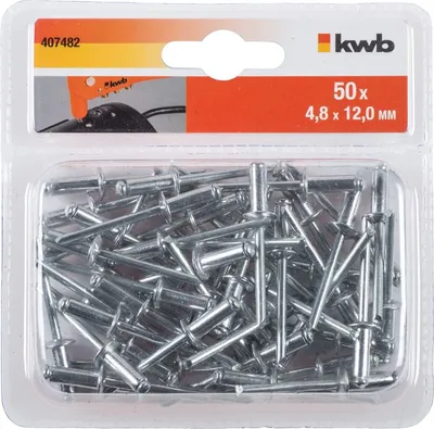 Produktbild von kwb 407482 Blindniete (Ø x L) 4.8 mm x 12 mm Aluminium Aluminium Aluminium 50 St