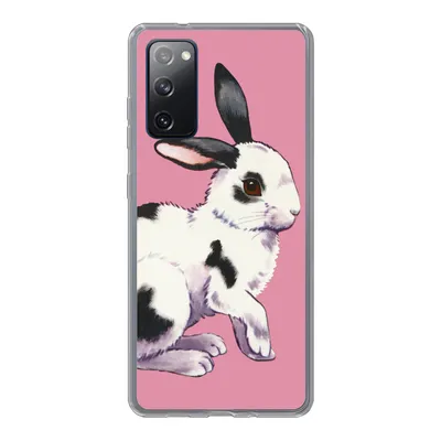 Produktbild von MuchoWow® Handyhülle Schutzhülle Hülle für Samsung Galaxy S20 FE Kaninchen mit rosa Hintergrund Silikon Softcase Handy Hülle - Abdeckung