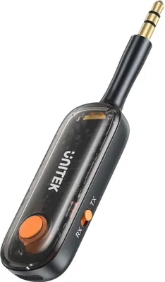 Productafbeelding van UNITEK 2-in-1 Bluetooth 5.3 audiozender/ontvanger, bereik 10 meter, zwart