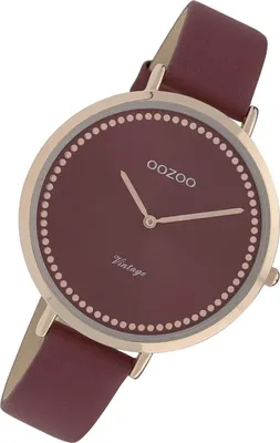Produktbild von Oozoo Armbanduhr weinrot Leder C9851 Ultra Slim Damen Analog-Quarzuhr UOC9851