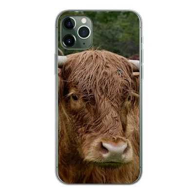 Produktbild von MuchoWow® Handyhülle Schutzhülle Hülle für iPhone 11 Pro Max Schottische Highlander - Tiere - Gras Silikon Softcase Handy Hülle - Schutz
