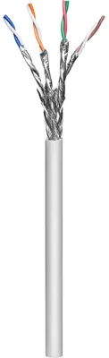 Zdjęcie produktu dla Kabel sieciowy CAT 6a, S/FTP (PiMF), szary, 100 m - CU, AWG 26/7 (skrętka), LSZH