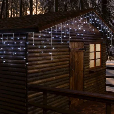 Image de Xmas King Stalactite LED 20,16 x 0,6 m, 480 LED, 24 V, 8 programmes, pour l'extérieur, stalactites blanc froid
