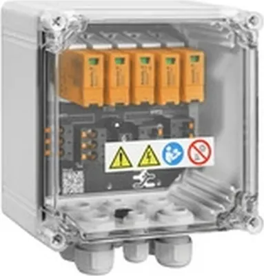 Obrázek produktu pro Weidmüller PV připojovací skříňka 2 MPPT, 2IN/1OUT pro MPPT, ÜSS typ I/II, šroubové připojení, 1 ks.