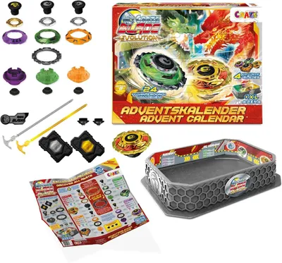 Produktbild von CRAZE BLADE Spielzeug Adventskalender Jungen – Kampfkreisel Weihnachtskalender Kinder mit Battle Arena, Launcher & Kreisel – Blade - rote Arena