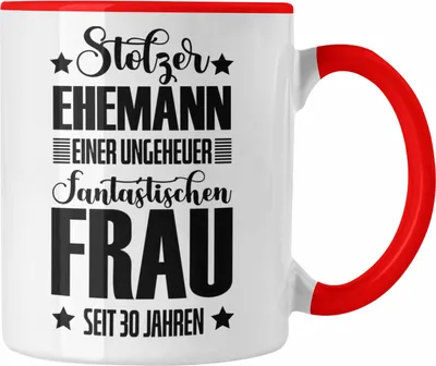 Produktbild von Trendation - Ehemann 30 Jahre Hochzeitstag Geschenk Lustiger Spruch Bester Ehemann Jubiläum (Rot)