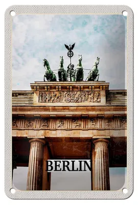 Produktbild von Blechschild Reise 12x18cm Berlin Deutschland Brandenburger Tor Schild
