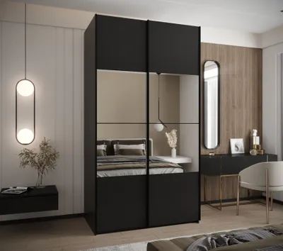 Obrázok produktu pre Dvojdverová skriňa SAMARA 4 - 130 cm, čierna / čierna