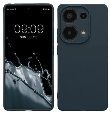 Produktbild von kwmobile Handyhülle für Xiaomi Redmi Note 13 Pro 4G Hülle - weiches Handy Silikon Case - Schutzhülle Cover - Dunkler Schiefer