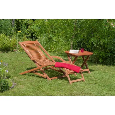 Obrázek produktu pro Merxx 2ks Copa Cabana set - 1 houpací lehátko, 1 taburet - barva: hnědá - rozměry: lehátko: 158x69x69 cm taburet: 50x 50 x 50 cm; 25175-011 + 25153-011