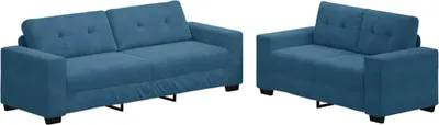 Imagen del producto de Sofá de 2 plazas, color azul, 221 x 80 x 80 cm, tapizado en tela