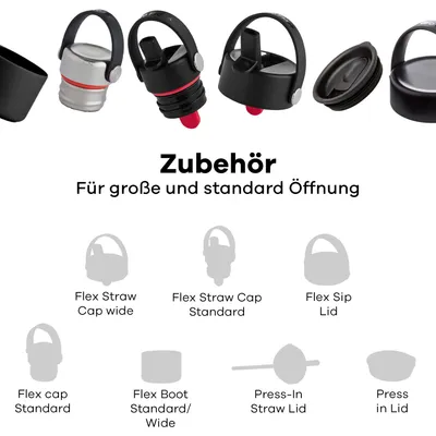 Produktbild von HYDRO FLASK - Flex Deckel für die Standard-Öffnung - Auslaufsicherer - Deckel mit Wabenisolierung Spülmaschinenfest - Black