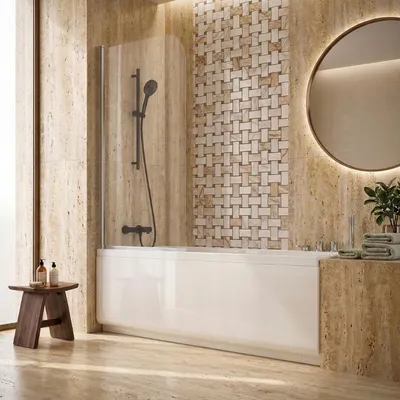 Image de Pare-baignoire – 80 x 140 cm – Chrome – AURIA