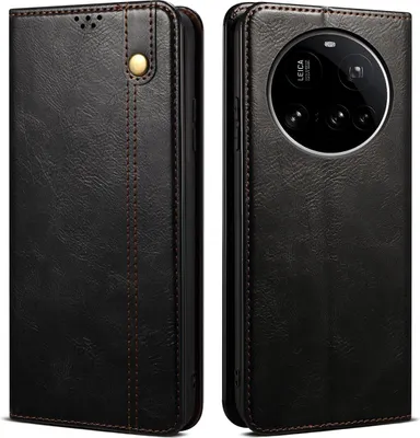 Immagine prodotto di Custodia per Xiaomi 15 Ultra in pelle flip case portafoglio con funzione stand nero