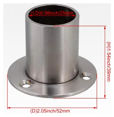 Produktbild von 2 Edelstahl-Rohrflansch-Stecknussstangenhalter für 25 mm Stange