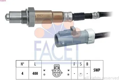 Produktbild von FACET Lambdasonde für FORD Fiesta Mk5 Schrägheck (JH1, JD1, JH3, JD3) Beheizt Planarsonde 400mm 10.8219