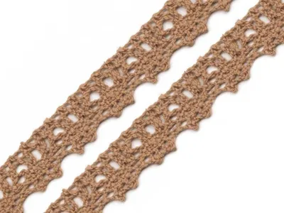 18m hochwertige Klöppelspitze, 15mm breit, Farbwahl Indian Tan beige